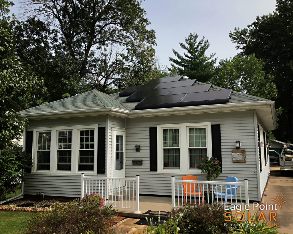 A home with solar panels attached