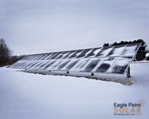 solar panels covered in snow