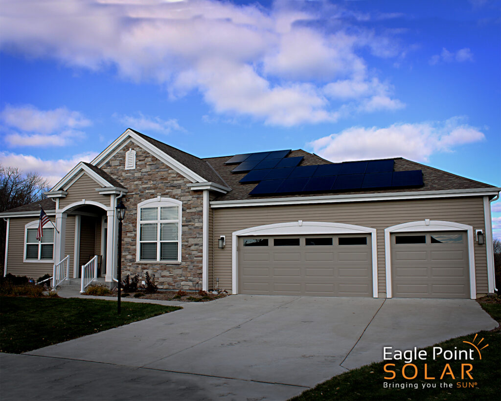 house with solar panels on the roof