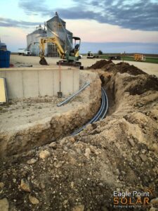 trenching for solar installation