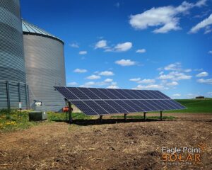 ground solar array on farmland