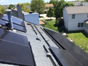 solar panels on residential roof