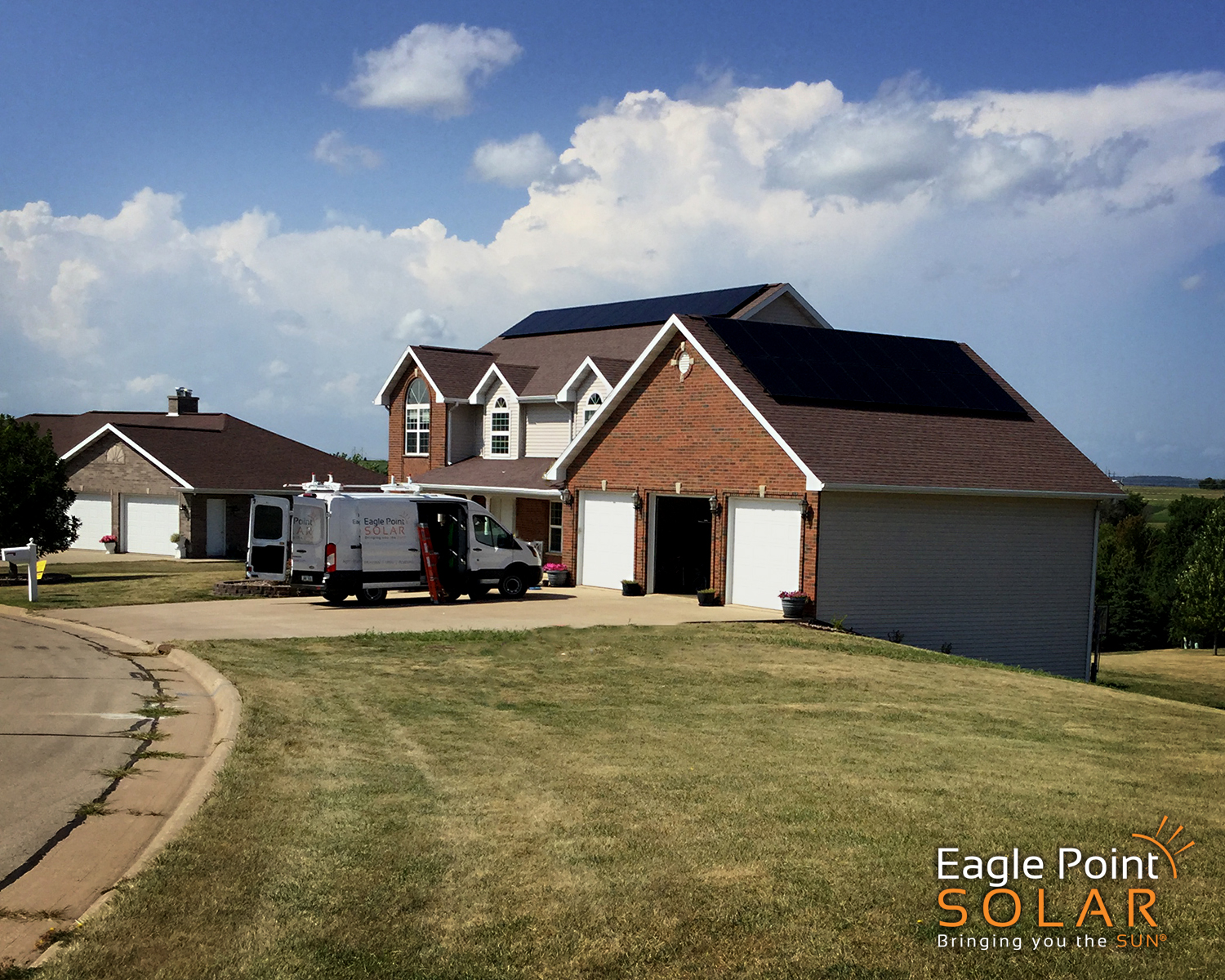 solar panels on roof of residential home