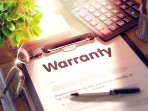 A clipboard with warranty information