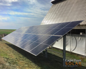 Ground solar array on a farm